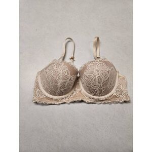 AERIE SIZE 36C Cream Lace Balconette Push Up Bra